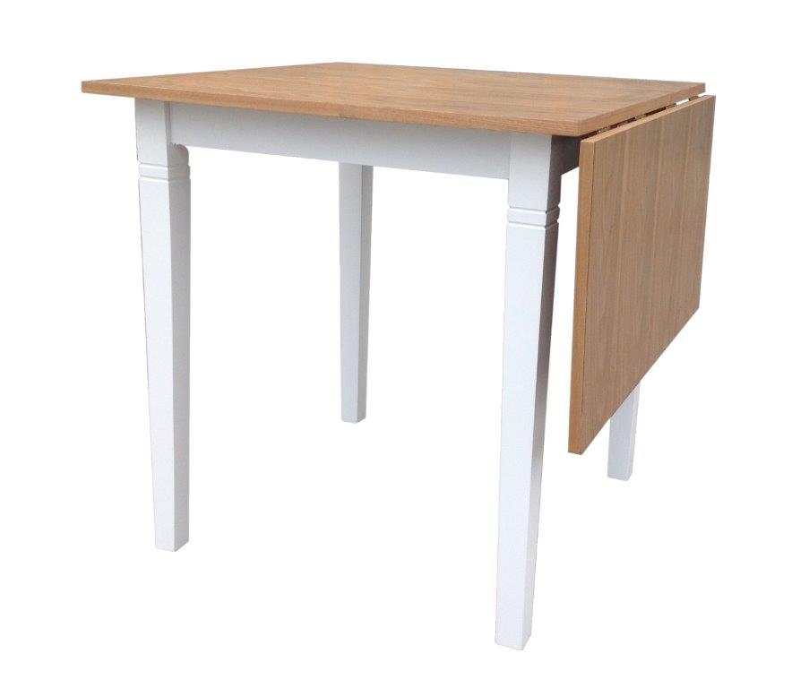 Peter matbord med klaff 75+40 x 75 cm - Ek/Vit